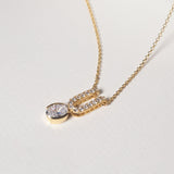 Ellisse Carezza Uno 18K Gold Plated Necklace w. Zirconia