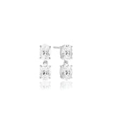 Ellisse Due Piccolo Silver Earrings w. Zirconia