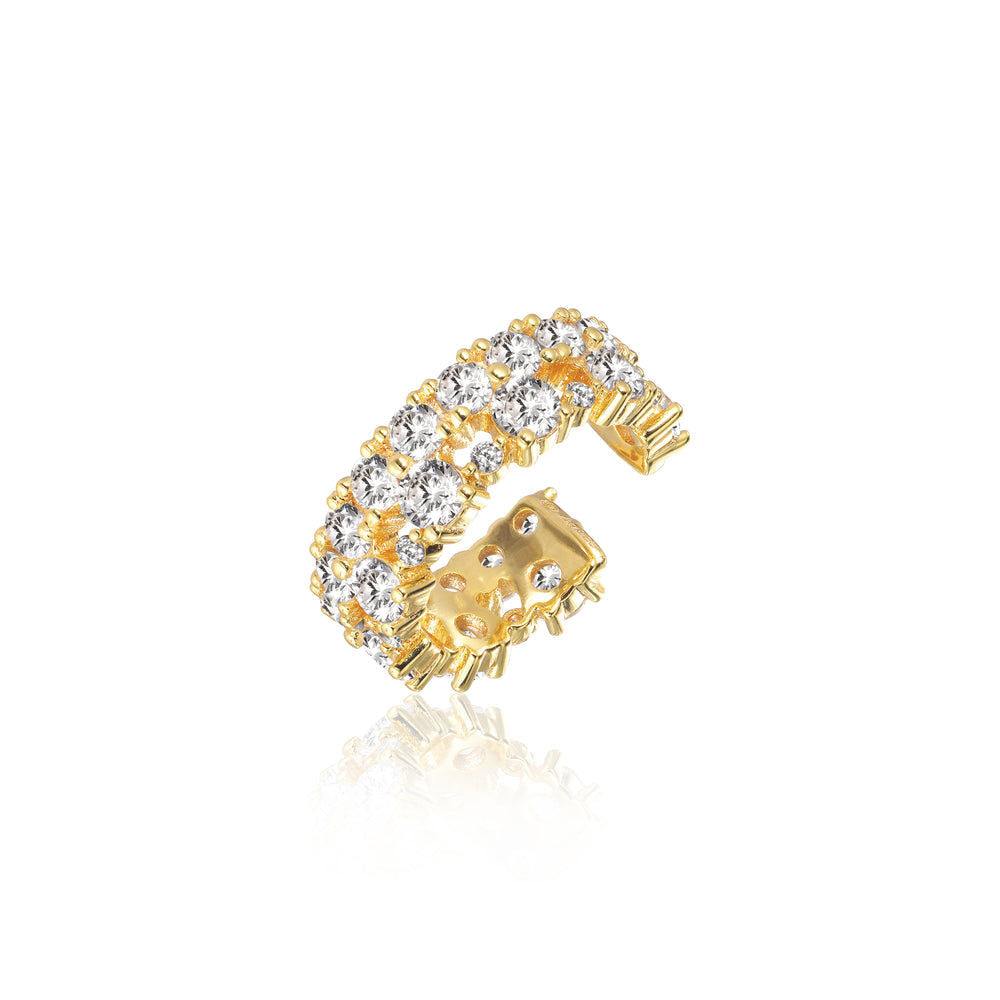 Livigno 18K vergoldeter Ear Cuff m. Zirkon