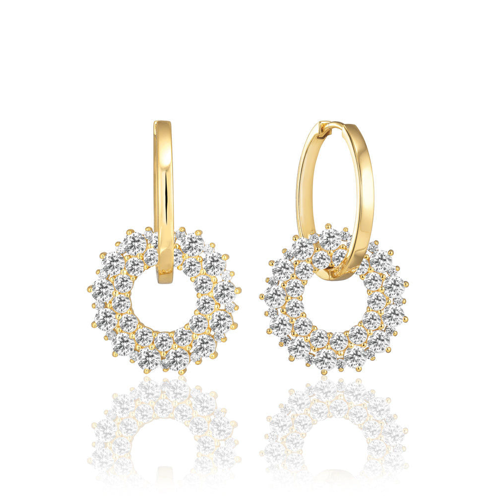 Livigno Due 18K Gold Plated Earrings w. Zirconias