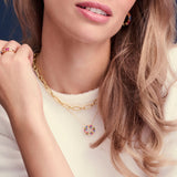 Livigno 18K Gold Plated Necklace w. Colored Zirconias