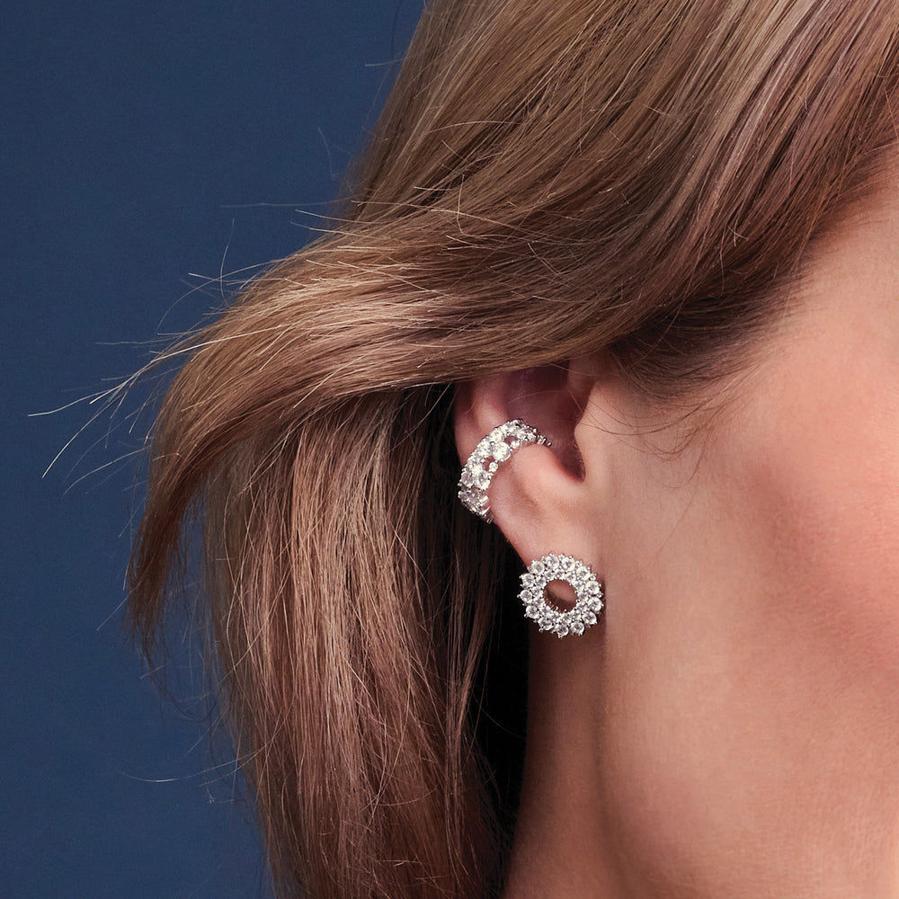 Livigno Silver Ear Cuff w. Zirconias