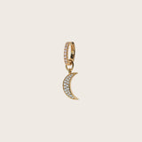 Hoop Charm Luna 18K Gold Plated Pendant w. White Zirconia