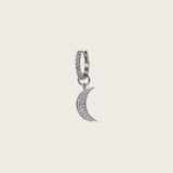 Hoop Charm Luna Silver Pendant w. Zirconia