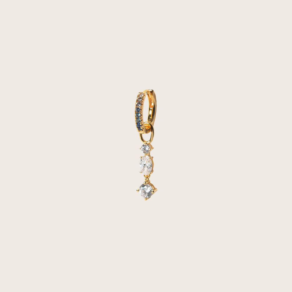 Hoop Charm Pendolo Tre 18K Gold Plated Pendant w. White Zirconia