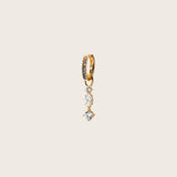 Hoop Charm Pendolo Tre 18K Gold Plated Pendant w. White Zirconia