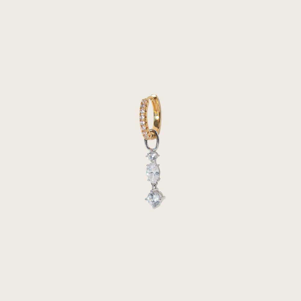 Hoop Charm Pendolo Tre Silver Pendant w. Zirconia