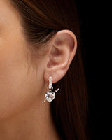 Rebel Love Silver Earring w. Clear Quartz