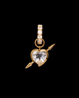 Rebel Love Gold Plated Earring w. Clear Quartz