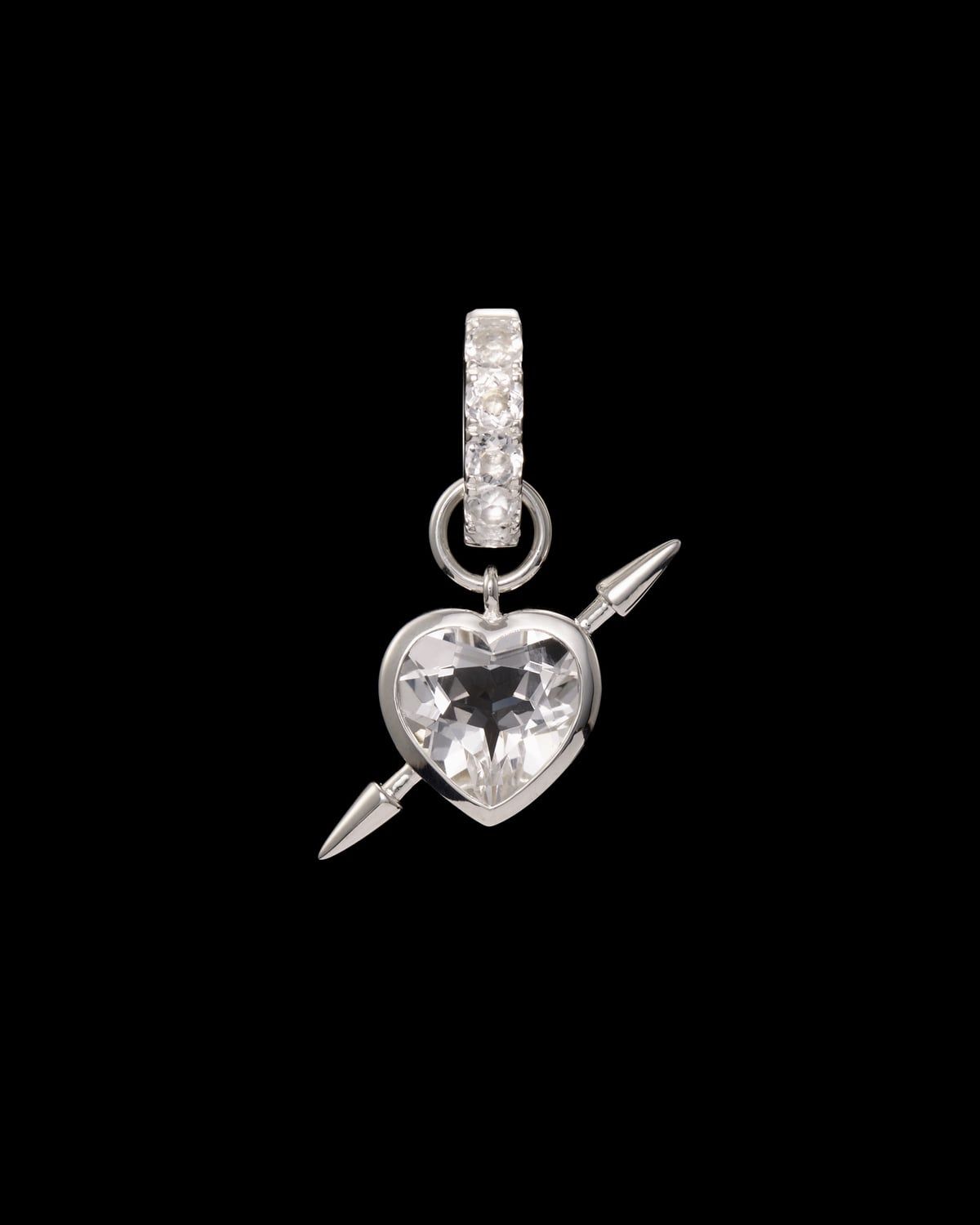 Rebel Love Silver Earring w. Clear Quartz