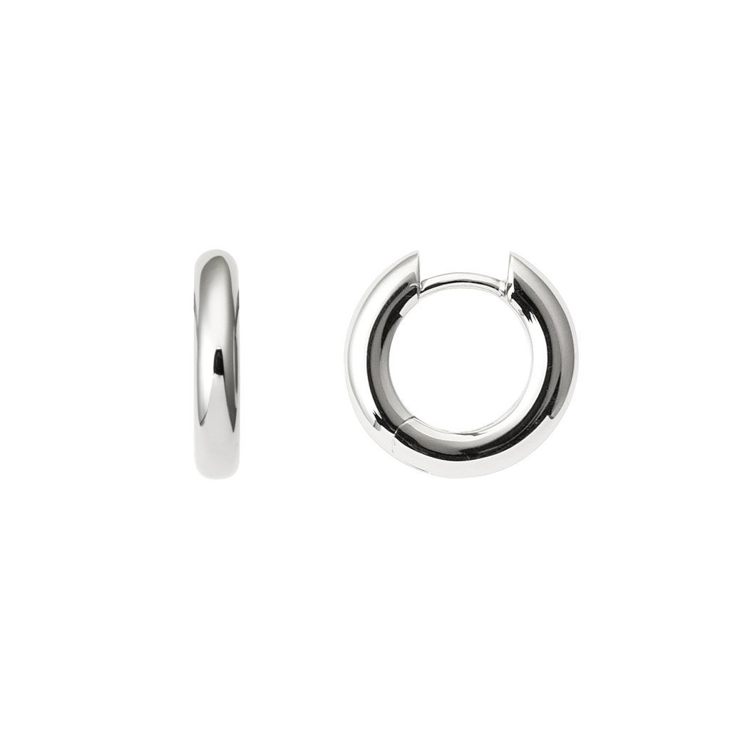Classic Plain 13 mm 18K Hvidguld Hoops