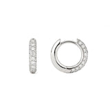 Classic Pavé 13 mm Hoops aus 18K Weißgold mit Diamanten