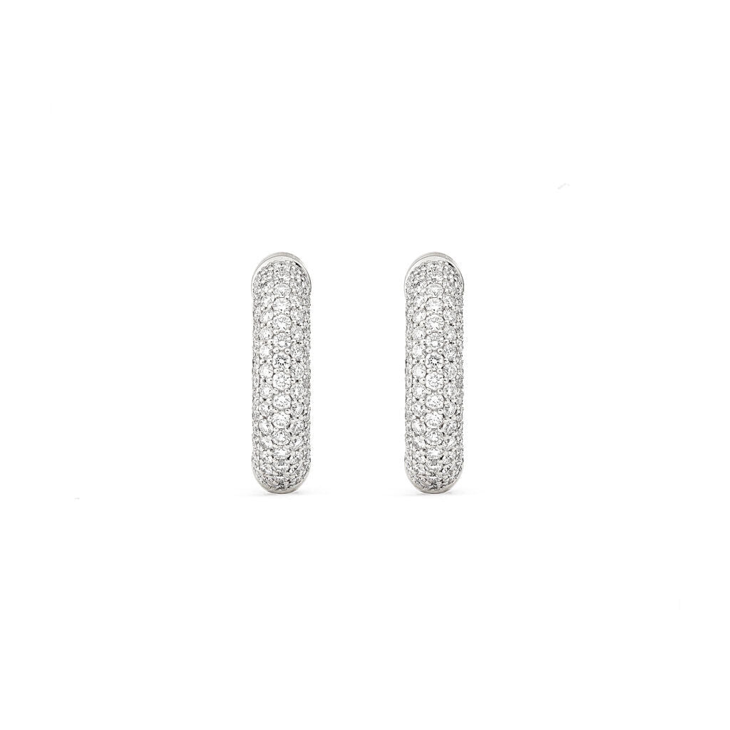 Absolute Medium (Loose) 18K Whitegold Hoops w. Diamonds