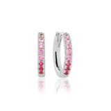 Ellera Medio Pink Silver Hoops w. Zirconia