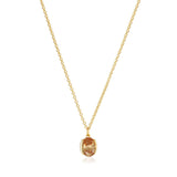Ellisse Carezza 18K Gold plattiert Halskette w. Orangefarbene Zirkonia