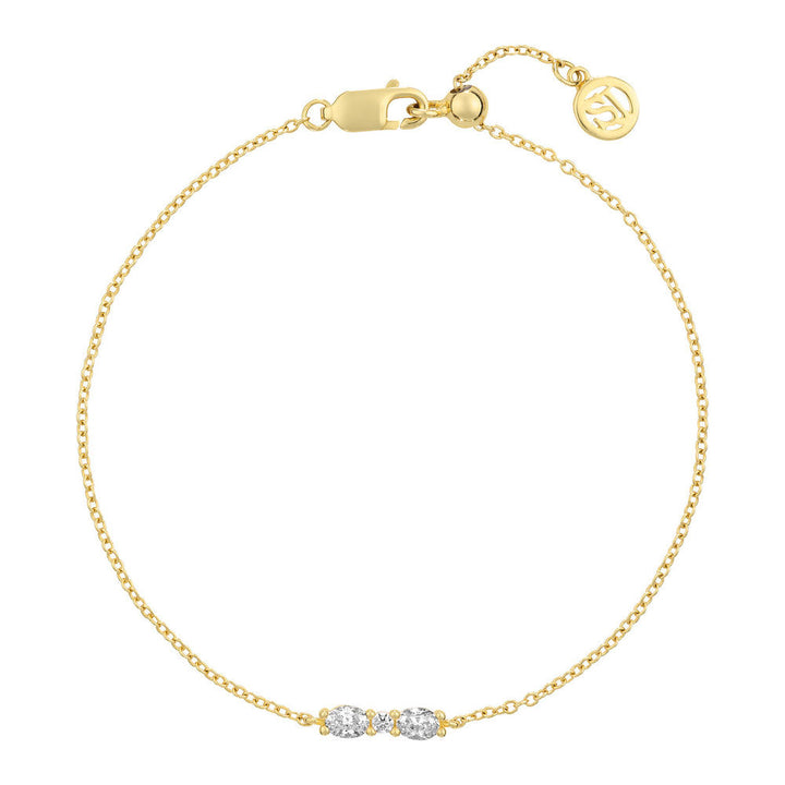 Ellera Ovale 18K Forgyldt Armbånd m. Zirkoner
