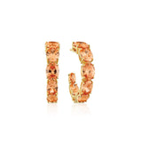Ellisse Creolo 18K Gold Plated Hoops w. Orange Zirconia