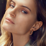 Ellisse Creolo 18K Gold Plated Hoops w. Orange Zirconia