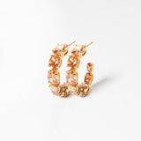 Ellisse Creolo 18K Gold Plated Hoops w. Orange Zirconia