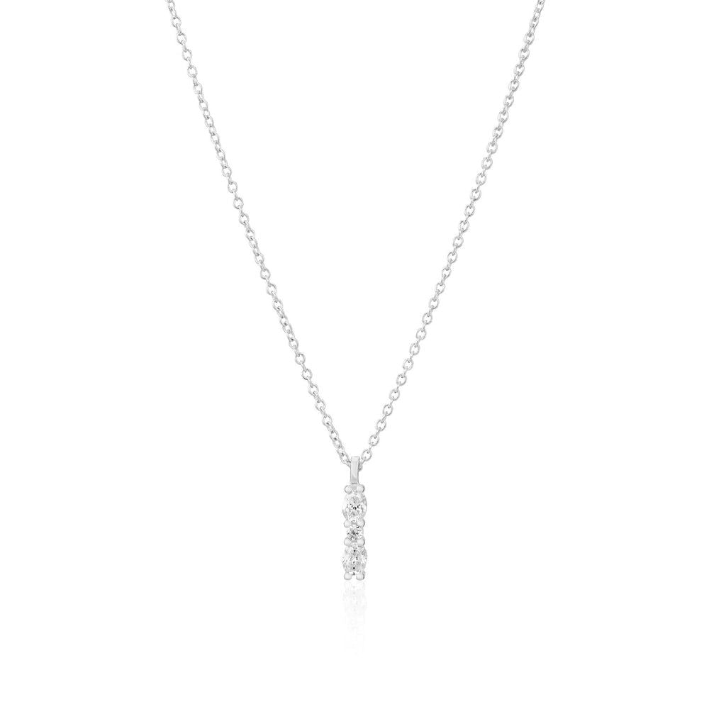 Ellera Ovale Piccolo Silver Necklace w. Zirconia