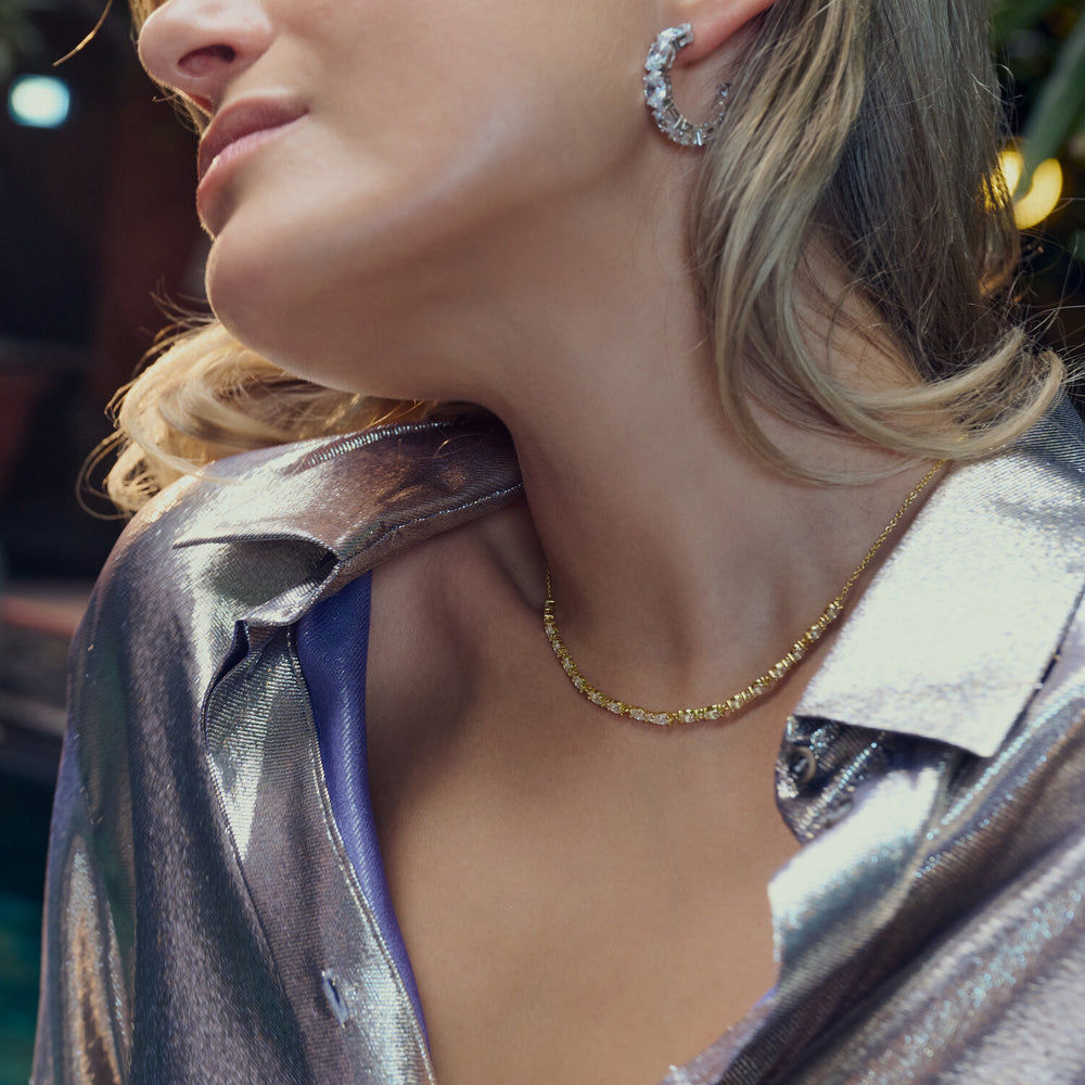 Ellera Ovale 18K Gold Plated Necklace w. Zirconia