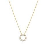 Biella Perla 18K Gold plattierte Halskette w. Zirkonia & Perle