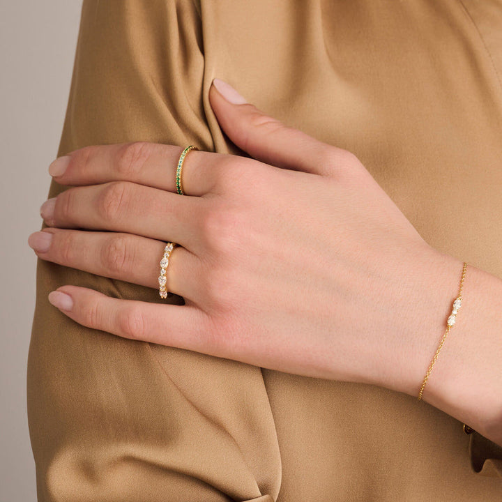Ellera Ovale 18K Forgyldt Armbånd m. Zirkoner