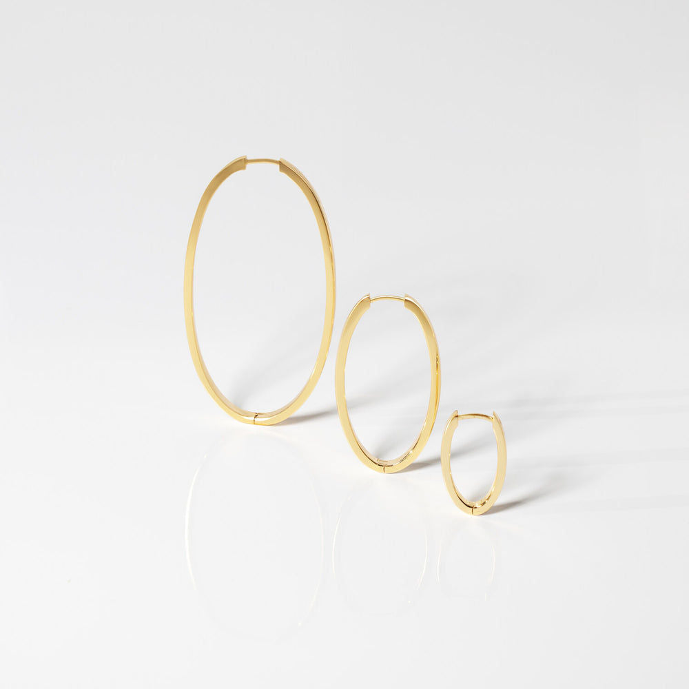 Ellisse Pianura Grande 18K Forgyldt Hoops