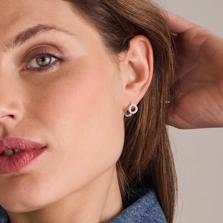 Biella Silver Hoops w. Zirconia