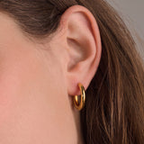 Carrara Pianura Medio 18K Gold Plated Hoops