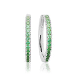 Ellera Grande Green Silver Hoops w. Zirconia