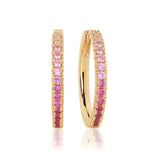 Ellera Grande Dark Pink 18K Gold Plated Hoops w. Zirconia