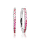 Ellera Grande Pink Silver Hoops w. Zirconia