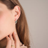 Ellera Grande Green Silver Hoops w. Zirconia