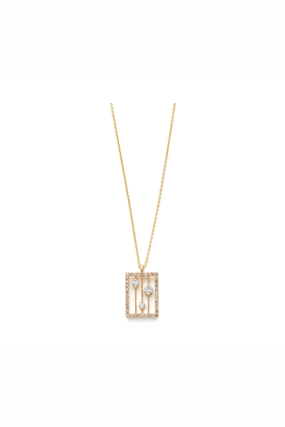 Pave Drift 14k Gold Halskette w. Diamant