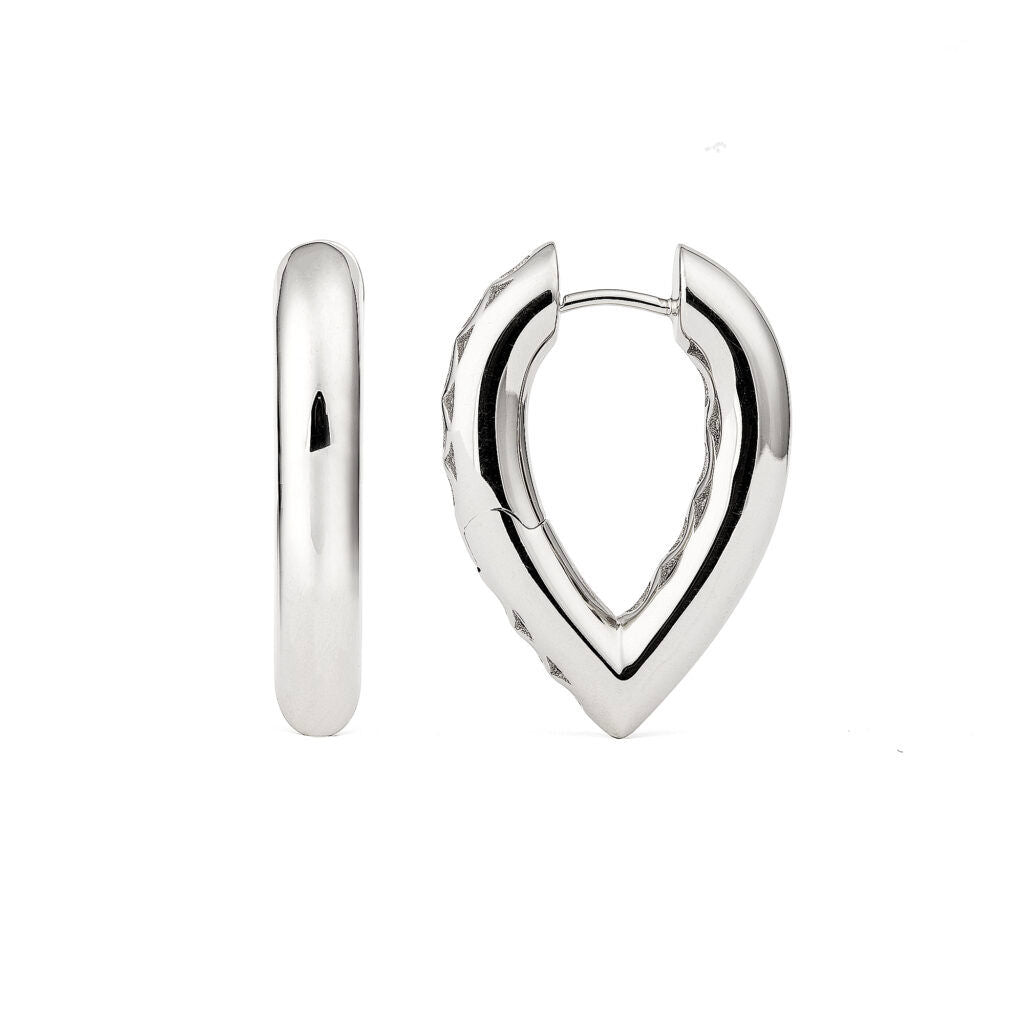 Drop Link Mellem (25 mm) 18K Hvidguld Hoops