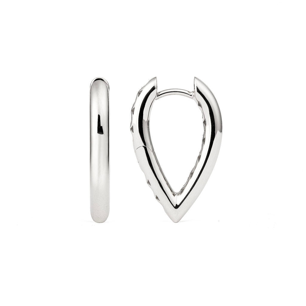 Drop Link Små (21 mm) 18K Hvidguld Hoops