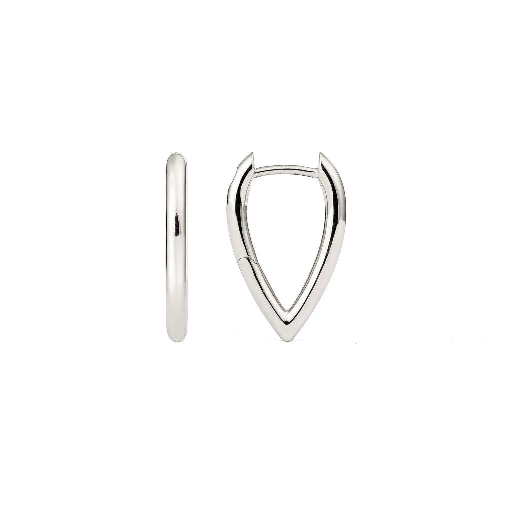 Drop Link Mini (18 mm) 18K Hvidguld Hoops