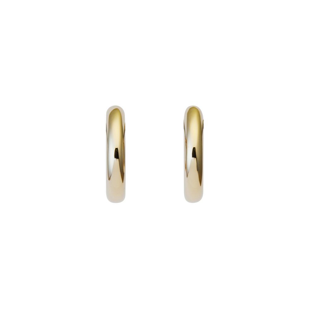 Classic Plain 13 mm 18K Gold Hoops