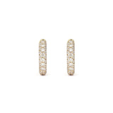 Classic Pavé 13 mm 18K Gold Hoops w. Diamonds