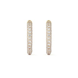 Classic Pavé 18 mm 18K Gold Hoops w. Diamonds