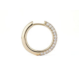 Classic Pavé 18 mm 18K Gold Hoops w. Diamonds