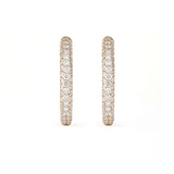 Classic Pavé 21 mm 18K Gold Hoops w. Diamonds