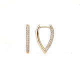 Drop Link Mini Pavé (18 mm) 18K Gold Hoops w. Diamonds