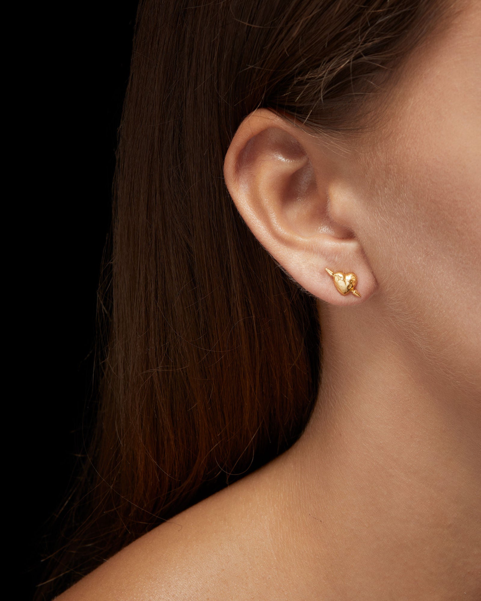 Tuvstarr's Heart Gold Plated Stud