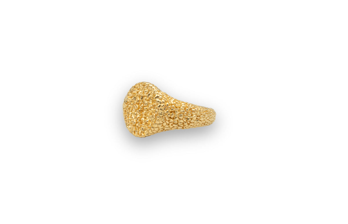 IX Crunchy Mini Oval 22k Gold Plated Ring