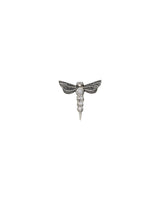 Dragonfly Silver Ear Stud w. Lab-Grown Diamond