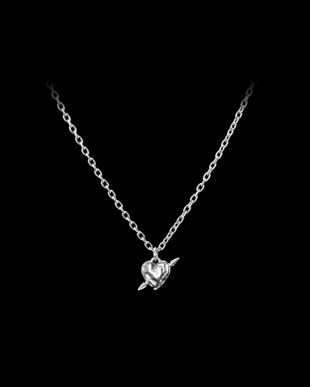Tiny Tuvstarr's Heart Silver Necklace