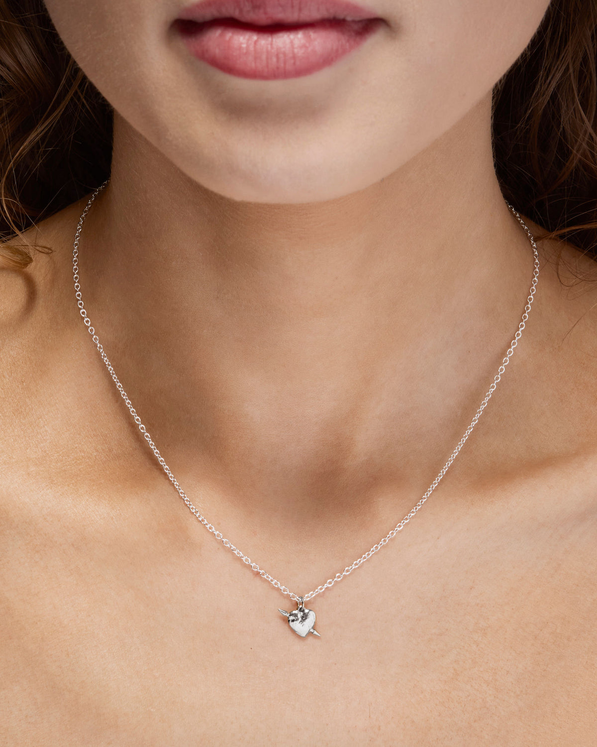 Tiny Tuvstarr's Heart Silver Necklace