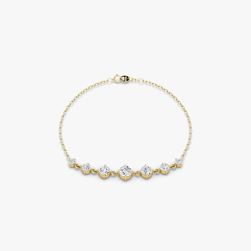 Linked 14K Gold Tennis Bracelet w. 0.85ct Lab-Grown Diamonds